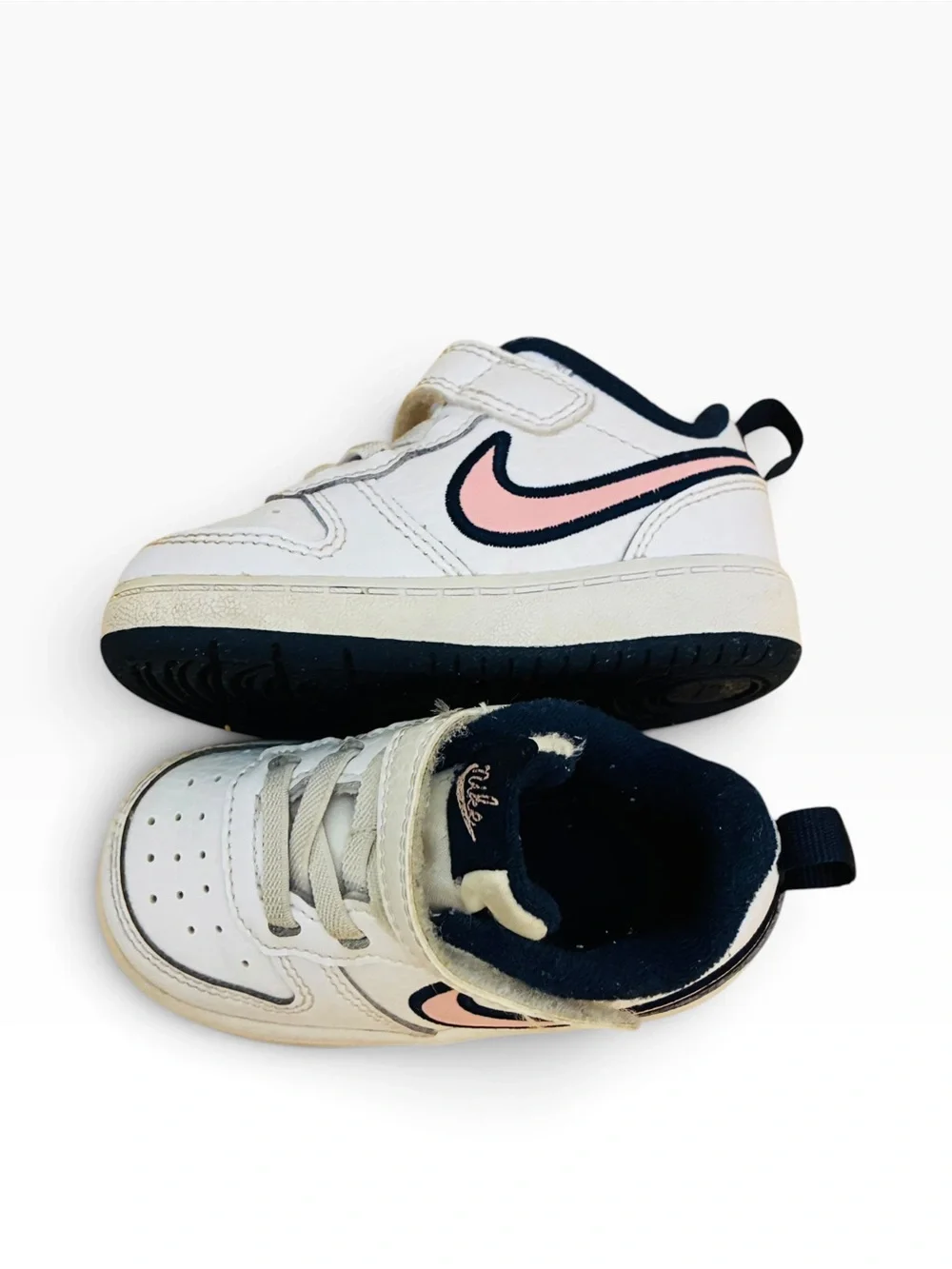 Nike Toddler Sneakers in White, Navy & Pink Size 5